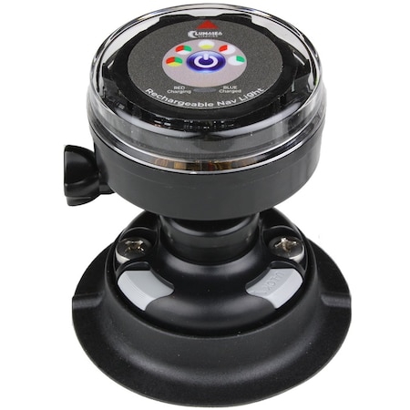 Lunasea Lighting Lunasea Rechargeable Tri-Color Portable Navigation Light w/RailBlaza Quikport Mount - Black LLB-72BK-UB-01